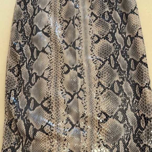Helen Yarmak genuine vera pelle leather snakeskin print skirt, size 8 - Picture 6 of 14